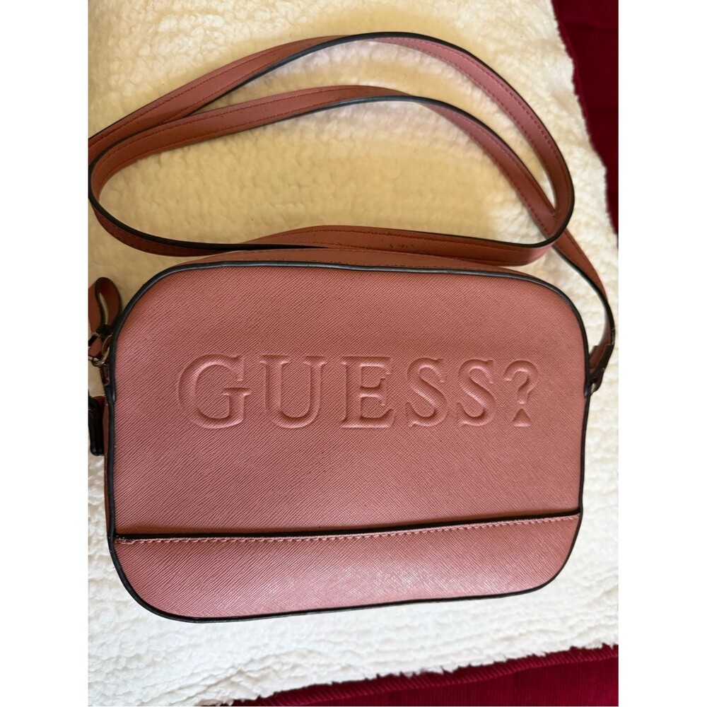 Guess Rose Pink Crossbody Bag with Embossed Logo